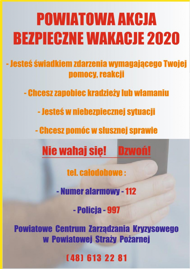 Powiatowa Akcja Wakacje plakat 2020 1