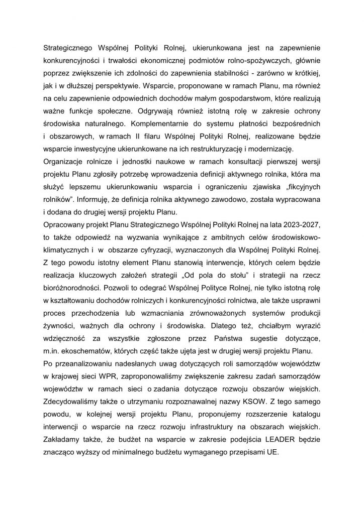 pismo Ministra Pudy zapraszajace do konsultacji II etapu PS WPR 2