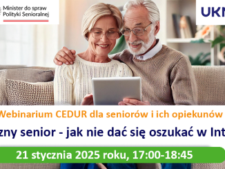 Grafika Urzad KNF webinarium CEDUR dla seniorow i ich opiekunow 21 stycznia 2025 roku