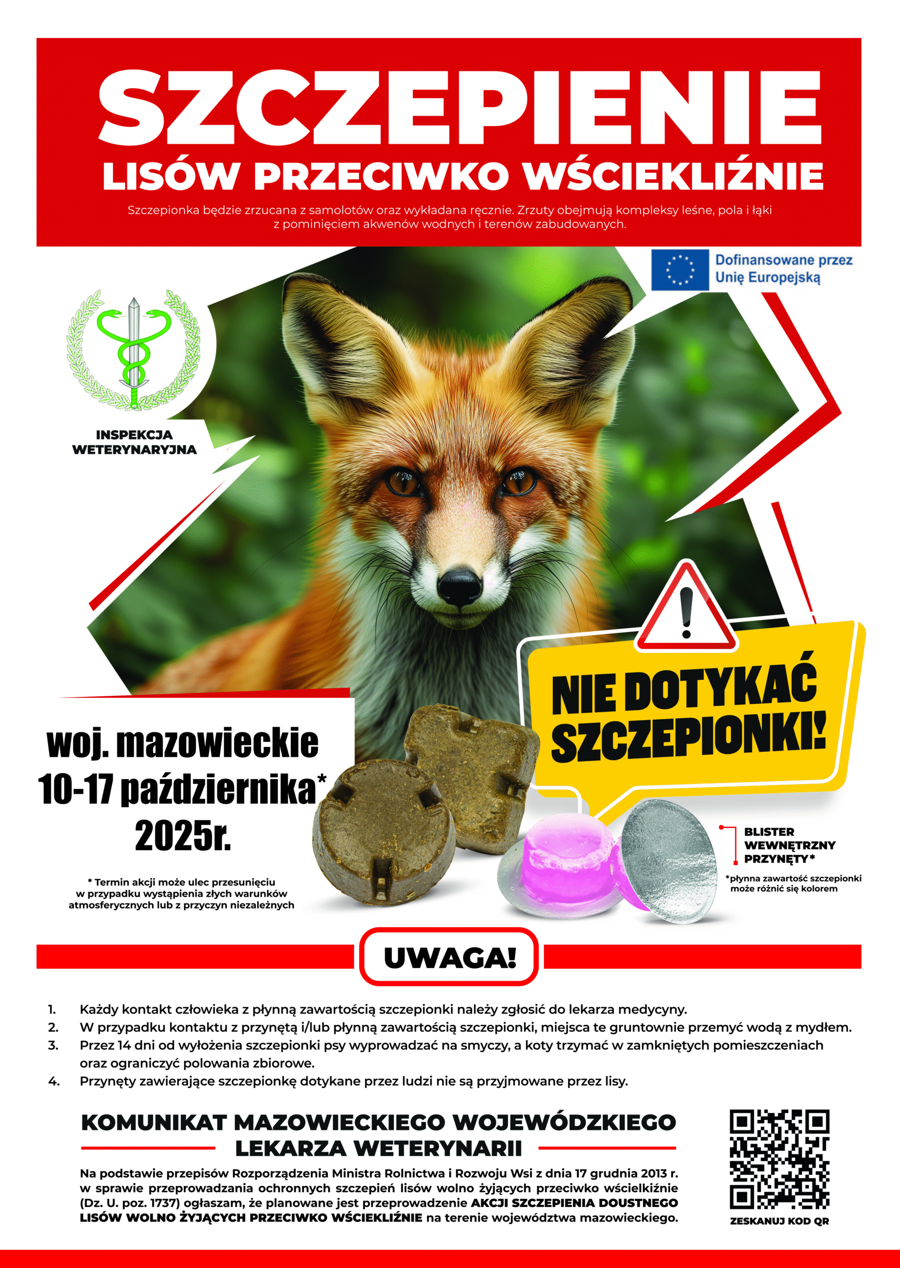 szczepienia lisow plakat a3 10 17 pazdziernika 2025 druk UNIA2 scaled 1